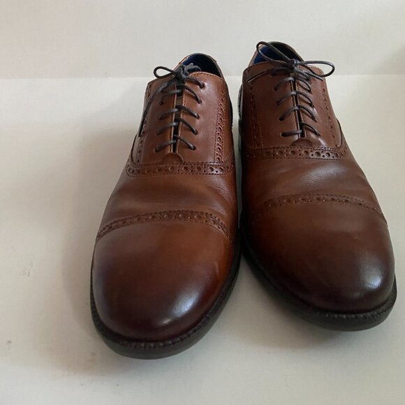 Cole Haan Wayne Cap Brown Leather Oxford Men\'s Dress Shoes Size 12M C30689 Lined main image 5